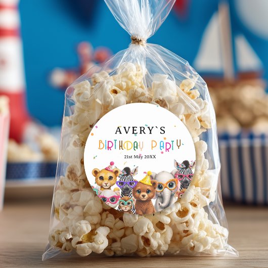 Dieren Kinder Verjaardag Ronde Sticker