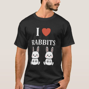 Dieren konijn grappig minimalistisch schattig simp t-shirt