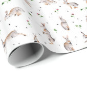 Dieren konijnen een wit botanisch klaverpatroon cadeaupapier (Rol Hoek)