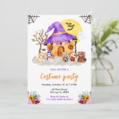 Dieren Kostuum Halloween Feest Kaart (Staand voorkant)