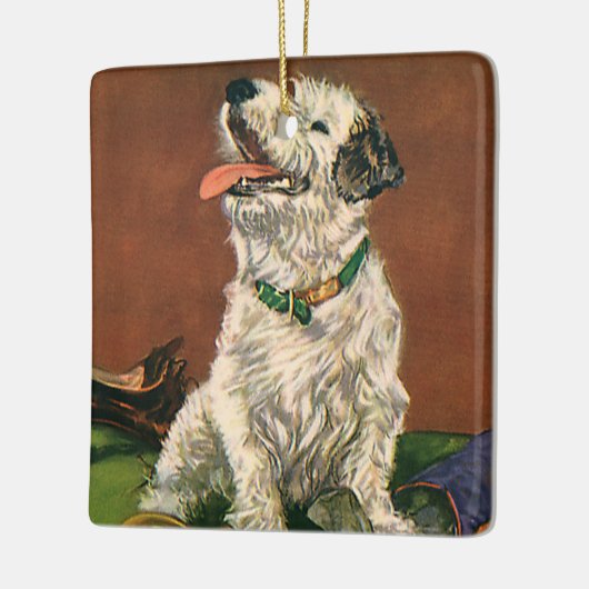  dieren, kotterders puppy kauwschoenen keramisch ornament (Links)