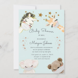 dieren krijgen een Baby shower met een masker per