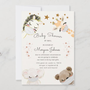 dieren krijgen een Baby shower met een masker per