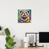 Dieren kunst ontwerp met strakke, dynamische poster (Thuiskantoor)