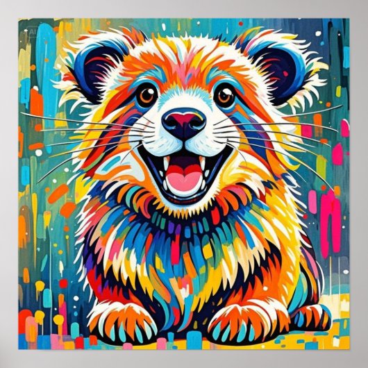Dieren kunst ontwerp met strakke, dynamische poster (Voorkant)