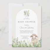 Dieren Lam Bos Baby Shower Kaart (Voorkant)