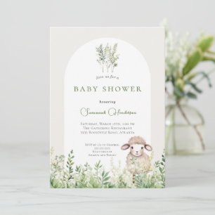 Dieren Lam Bos Baby Shower Kaart