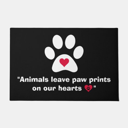 "Dieren laten verfdrukken op ons hart..." Deurmat (Voorkant)