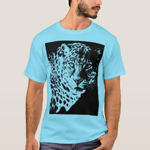 Dieren Leopard Face Modern Pop Art Sjabloon Mannen T-shirt