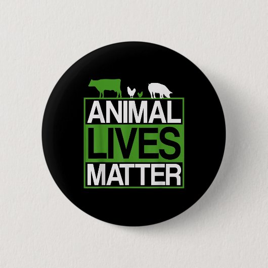 Dieren Leven Dierenbescherming Vegetariërs Milieu Ronde Button 5,7 Cm (Voorkant)