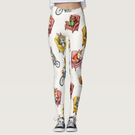 Dieren leven naadloos patroon leggings