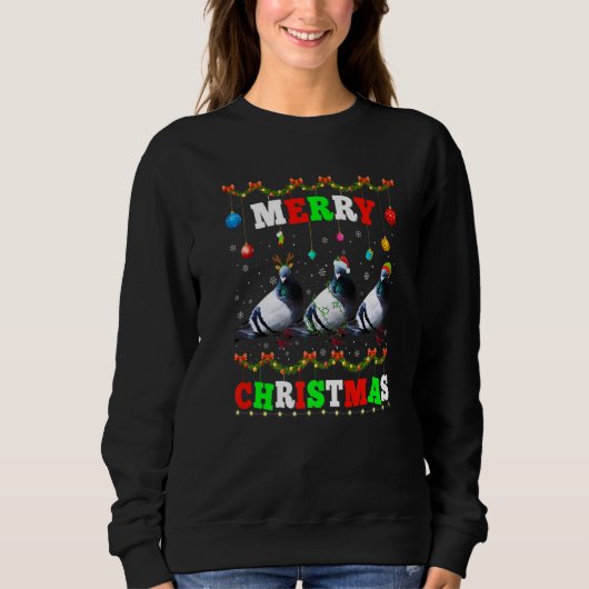 Dieren lichten Merry Kerstkerstkerduif Trui (Voorkant)