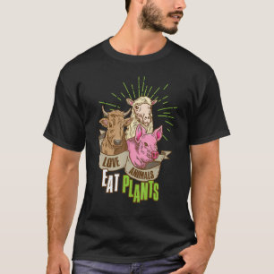 Dieren Liefhebben Eten Planten Veganistisch T-shirt