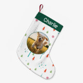 Dieren Liefhebber Kerstmis Aangepaste Naam & Foto  Kleine Kerstsok (Voorkant (Hangend))