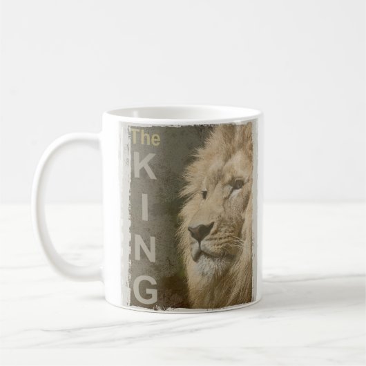 Dieren Lion Face King Elegant Sjabloon Trendy Koffiemok (Links)