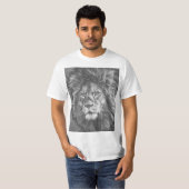 Dieren Lion Face Mannen Modern Sjabloon T-shirt (Voorkant volledig)