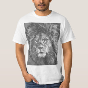 Dieren Lion Face Mannen Modern Sjabloon T-shirt