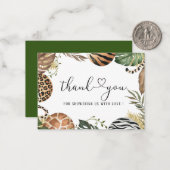 Dieren Luipaard Oerwoud Vrij baby shower dan Notitiekaartje (Voorkant / Achterkant in situ)