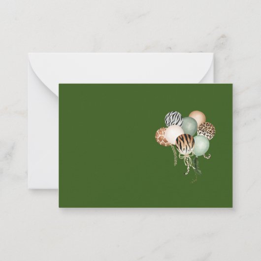 Dieren Luipaard Oerwoud Vrij baby shower dan Notitiekaartje (Achterkant)