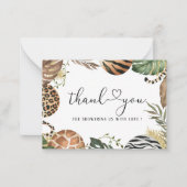 Dieren Luipaard Oerwoud Vrij baby shower dan Notitiekaartje (Voorkant)