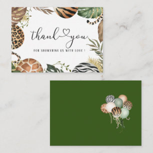 Dieren Luipaard Oerwoud Vrij baby shower dan Notitiekaartje