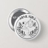 Dieren Mensen Buttonnen Ronde Button 5,7 Cm (Voorkant /achterkant)