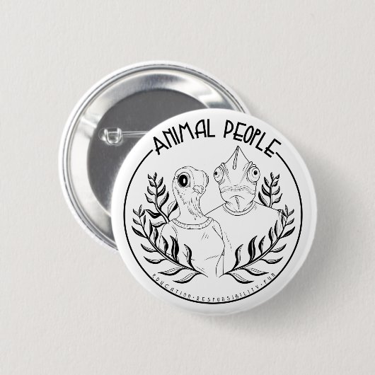 Dieren Mensen Buttonnen Ronde Button 5,7 Cm (Voorkant /achterkant)