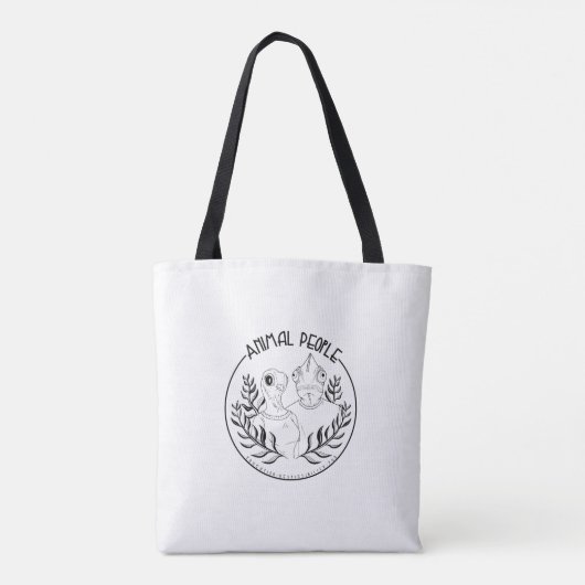 Dieren Mensen Canvas tas (Achterkant)