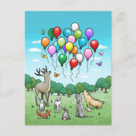 Dieren met Ballonnen Briefkaart