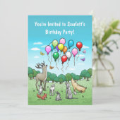 Dieren met Ballonnen Kaart (Staand voorkant)