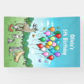 Dieren met Ballonnen Spandoek (Horizontaal)