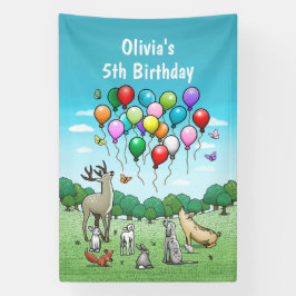 Dieren met Ballonnen Spandoek