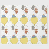 Dieren met een ballon cadeaupapier (Vlak)