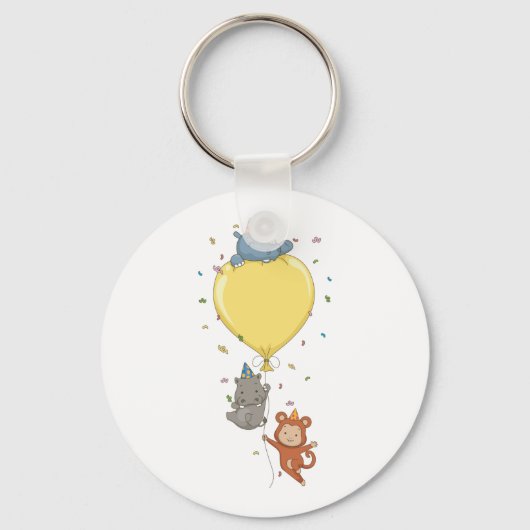 Dieren met een ballon sleutelhanger (Achterkant)