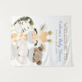 Dieren Met Masker Jongen Baby Shower Achtergrond Wandkleed (Voorkant (horizontaal))