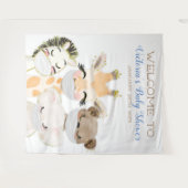 Dieren Met Masker Jongen Baby Shower XL Achtergron Wandkleed (Voorkant (horizontaal))