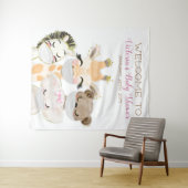 Dieren Met Masker Meisje Baby shower L Achtergrond Wandkleed (In Situ (horizontaal))