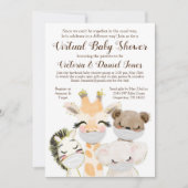 Dieren met maskers rijden door Covid-Baby shower Kaart (Voorkant)