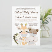 Dieren met maskers rijden door Covid-Baby shower Kaart (Staand voorkant)