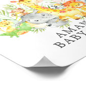 Dieren met Oerwoud en zoet Baby shower Welkome Pos Poster (Hoek)