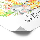 Dieren met Oerwoud en zoet Baby shower Welkome Pos Poster (Hoek)