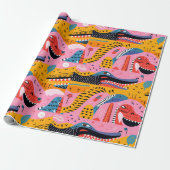 Dieren met patronen met doodles Wrapping Paper Cadeaupapier (Uitgerold)