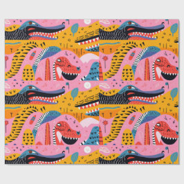 Dieren met patronen met krabbels Inpakpapier