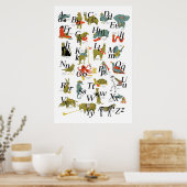 Dieren met professioneel alfabet poster (Keuken)