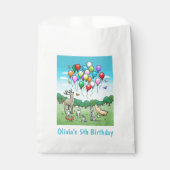 Dieren met verjaardagsballonnen bedankzakje (Voorkant)