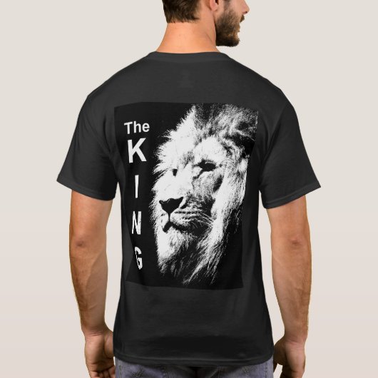 Dieren Moderne Pop Kunst Lion Hoofd Elegant Mannen T-shirt (Achterkant)