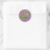 Dieren & Natuur Sticker, Worm Ronde Sticker (Tas)