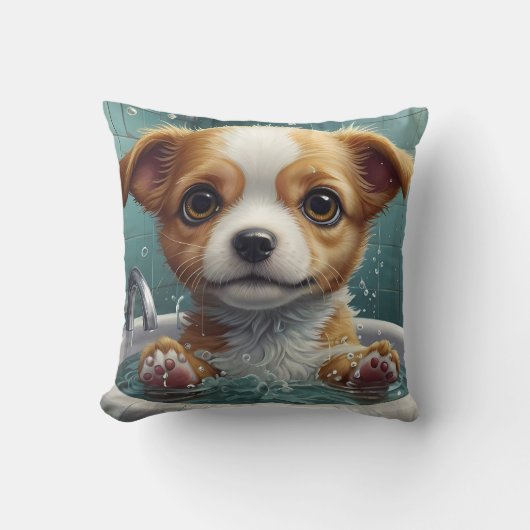 Dieren nemen een bad grappig kussen (Voorkant)