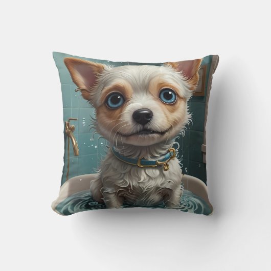 Dieren nemen een bad grappig kussen (Voorkant)