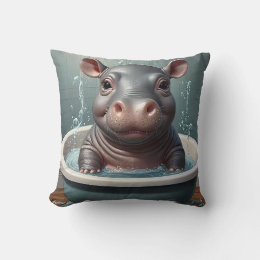 Dieren nemen een bad grappig kussen (Voorkant)